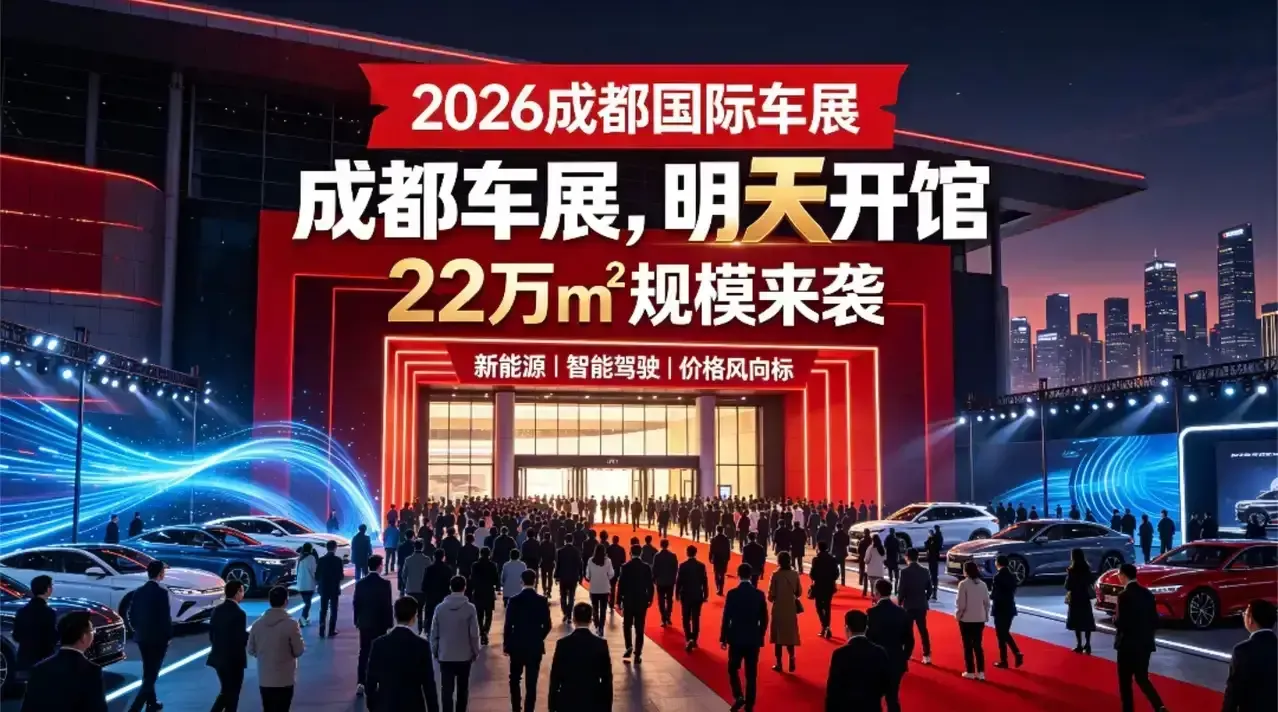 来成都看车展吧，省时省心又划算！

8月21日，第29届成都国际车展正式开幕，主题“领潮而立，向新而行”。成都国际车展是国内五大A级车展之一，也是下半年重量级汽车盛会。
 
22万平超大展馆，120家汽车品牌，1600多款车型齐聚现场。
比亚迪专属展馆多款新车全球首秀，鸿蒙智行全矩阵登场，小米、理想