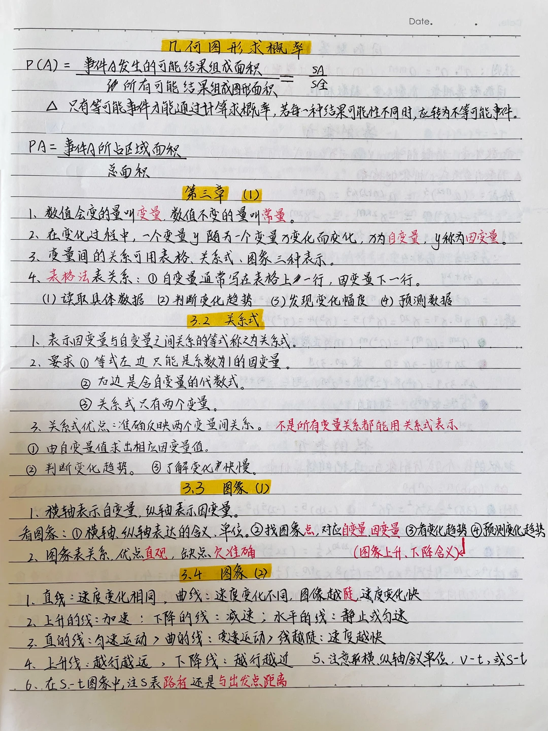 七年级下册数学课堂笔记｜公式整理‼️
