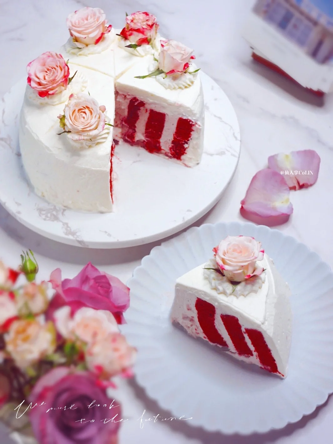 红丝绒树莓漩涡蛋糕🍓美味的ins🔥首尔切件