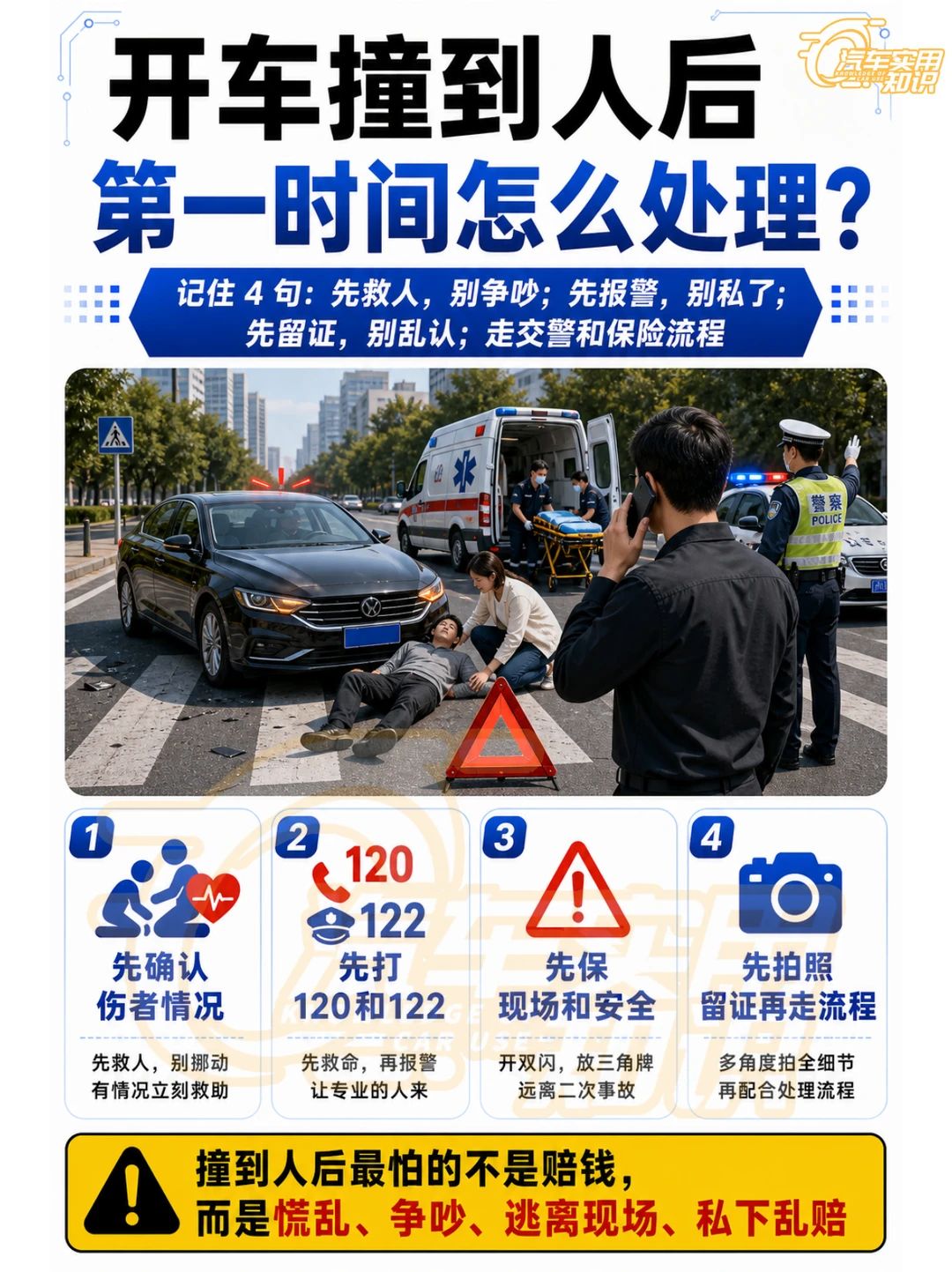 开车撞到人怎么处理？