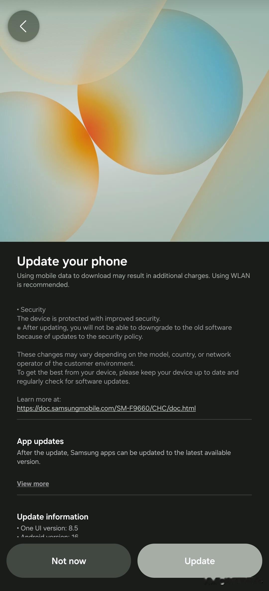 三星Galaxy Z Fold7更新
大小600mb
8月安全更新
三星 
三星手机 
三星Galaxy Z Fold7