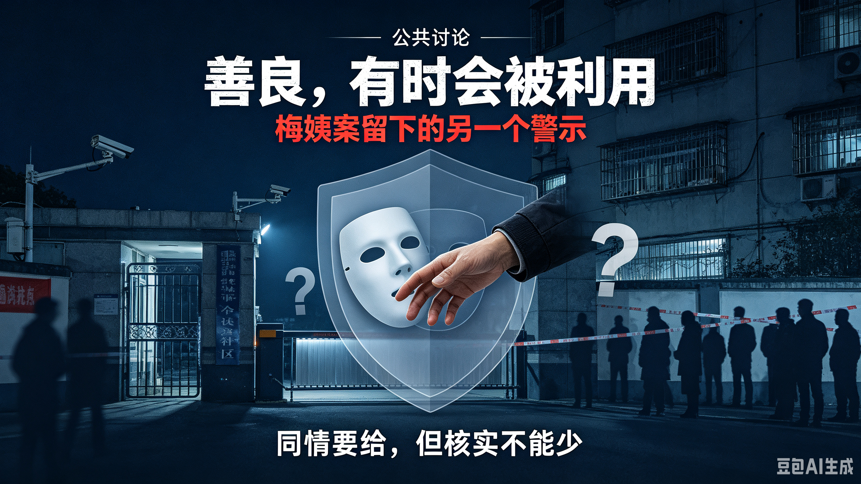 #梅姨儿子智力障碍下落不明#很多人下意识以为这是她儿子，其实他只是梅姨多年用来完美洗白自己、规避排查、博取全民善意的工具人。梅姨的可怕，从来不止在于拐卖儿童，而在于她精通利用人性善良、利用弱势群体给自己构建安全壳。
 
一个年迈老人、带着一个心智不全、无法表达、无法控诉、无法对外社交 ​