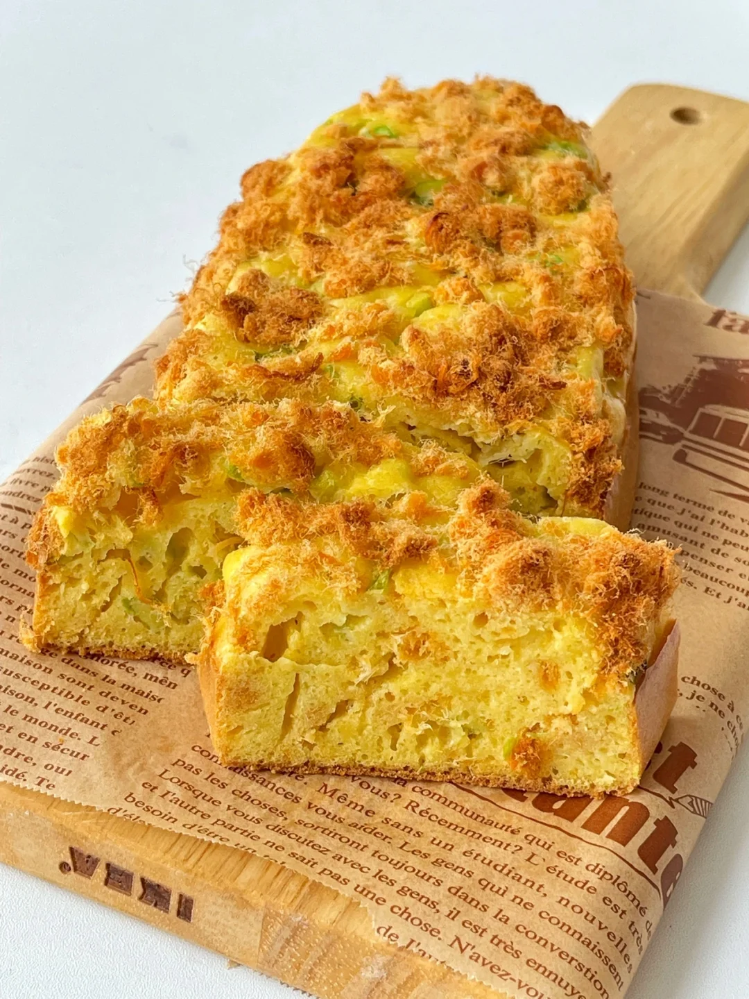 免打发 ❗️一次成功 香葱肉松磅蛋糕