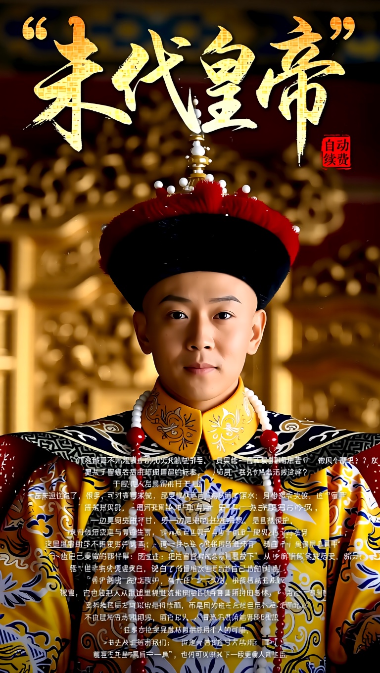 未代皇帝：溥仪的一生，像开了“自动续费”的命运

“未代皇帝”三个字听着很酷，像是史书给他盖了个金章：最后一个。可溥仪的故事更像一部反转不断的连续剧——你以为他在当主角，其实他一直在被剧情推着走，推到哪里算哪里。
溥仪最先学会的不是治国，而是“察言观色”。紫禁城的日子里，规矩比空气还稠：该笑不许笑、