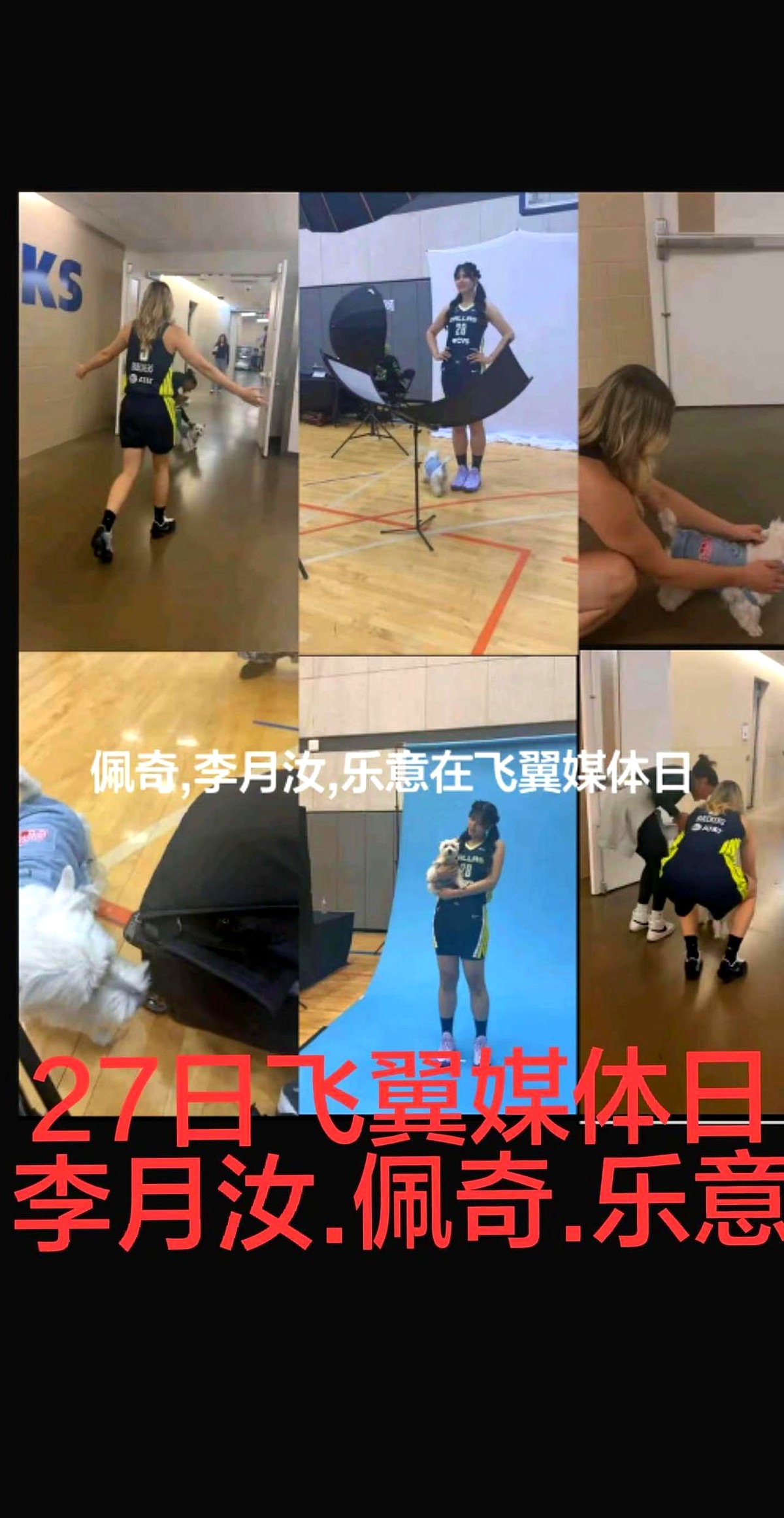 女篮国手李月汝，竟然抱着狗拍WNBA定妆照？  这事儿就发生在达拉斯飞...