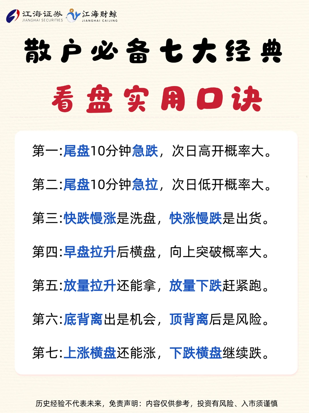 🔥散户必备：七大经典看盘实用口诀