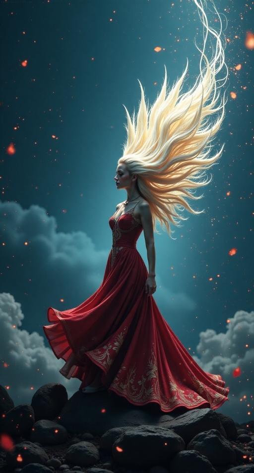 梦幻红裙仙女的画面，美得令人窒息。就如陈都灵，她本就是南航校花，甜美靓...