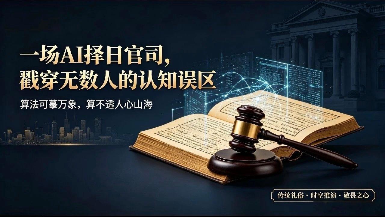一场AI择日官司，戳穿无数人的认知误区 近日，江苏沭阳一场真实的民事纠纷，看似是普通人与 AI 平台的闹剧，实则揭开了当下时代最大的认知盲区：越来越多人，开始把人生大事、家族气运、传统礼俗，全权交给冰冷的算法做主。事件始末简单却引人深思：当地史先生母亲离世后，悲痛慌乱之际，为求稳妥，借助 AI 工具咨询安葬吉日。AI 起初明确答复，4 月 19 日适宜下葬。史先生谨遵提示，敲定档期、通知亲友、排布全套丧葬流程。诸事既定、大局落定之际，AI 却突然改口，声称此日不宜安葬。木已成舟，流程无法更改，后事只能如期完成。可丧事结束不久，家中突发变故，一位亲戚遭遇车祸、身受重伤。悲痛叠加怨怼，家人纷纷归咎于安葬日子不吉、风水有亏。一时间所有指责涌向史先生，他百口莫辩、有苦难言，最终一纸诉状，将 AI 所属平台告上法庭。这场官司，法律层面或许难有定论、难究责任。但从民俗文化、易学逻辑、天道敬畏的角度来看，它已经给所有人上了昂贵的一课：择吉不是简单词条匹配，民俗不是大数据拼凑，人生大事，从来不是算...
