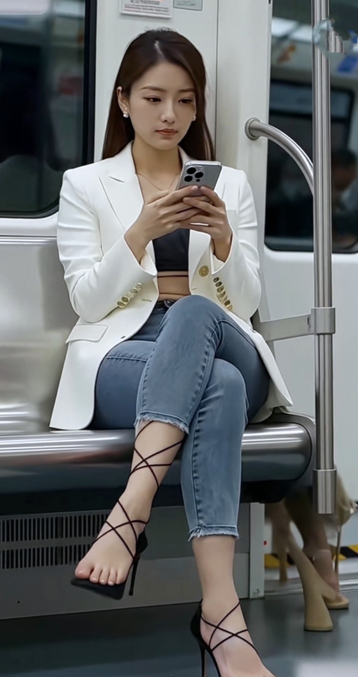 地铁上的清纯气质美女