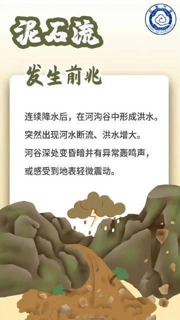 #蜀安之声# 持续强降雨期间，山洪、滑坡、泥石流等次生灾害往往来得猝不及防，提前识别前兆可为逃生争取关键时间。看水：溪水突然变浑浊、流速增大，或水位骤降甚至断流，可能意味着上游发生崩塌堵塞河道，山洪随时可能爆发。听声：山谷传来由远及近的火车轰鸣或闷雷般异响，是泥石流、山洪正在逼近的 ​