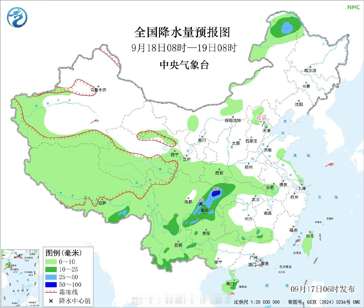 #气象观察团# 昨夜今晨秋雨带转移至次长江沿线，黄橙色回波不断。未来3-5天，降雨中心继续集中在川盆东部湖北一带，有持续性的大雨或者暴雨。当地山区众多，持续降雨容易导致滑坡山洪等地质灾害，请注意防范！ ​