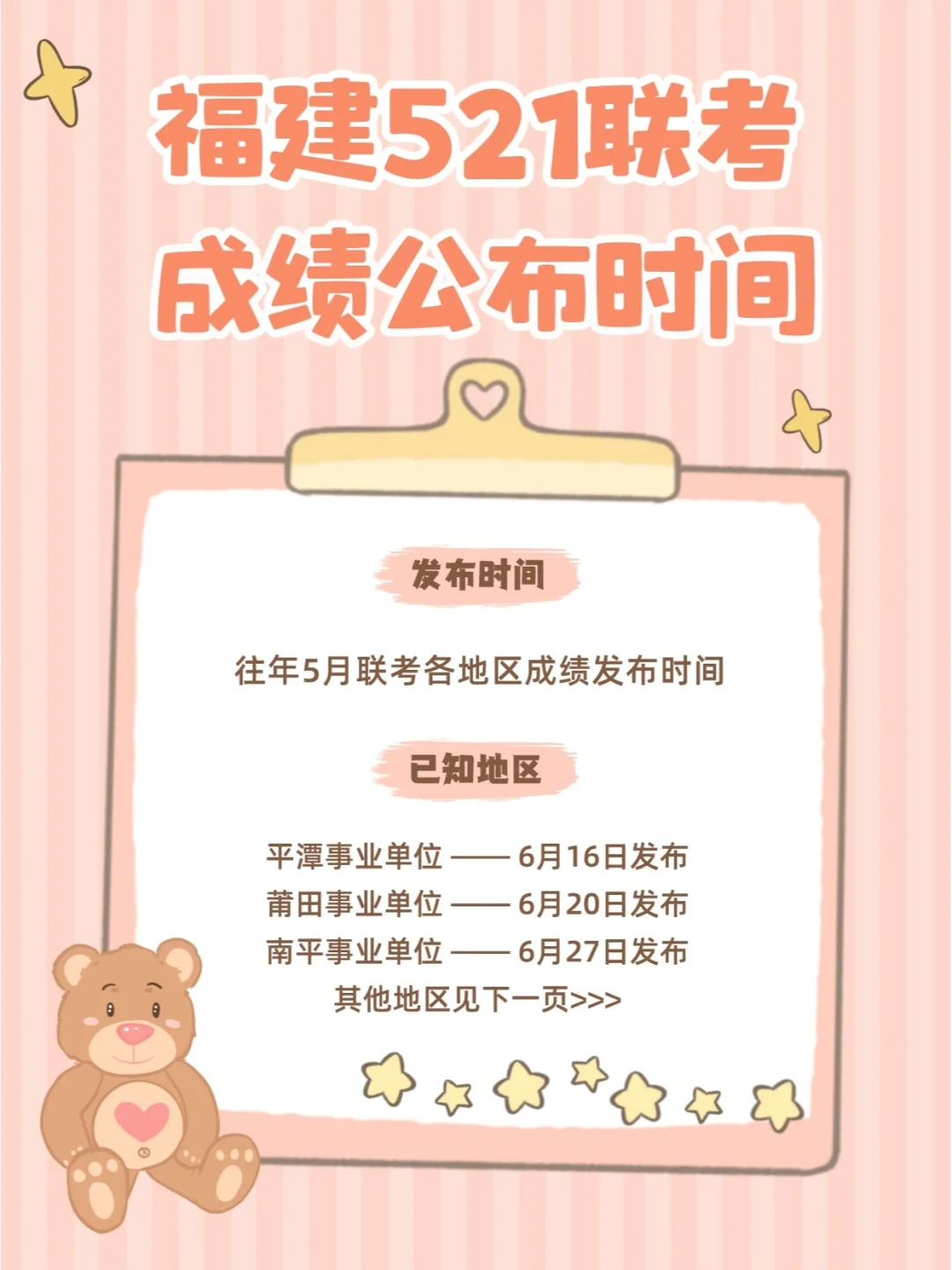 福建事业单位521联考成绩发布时间