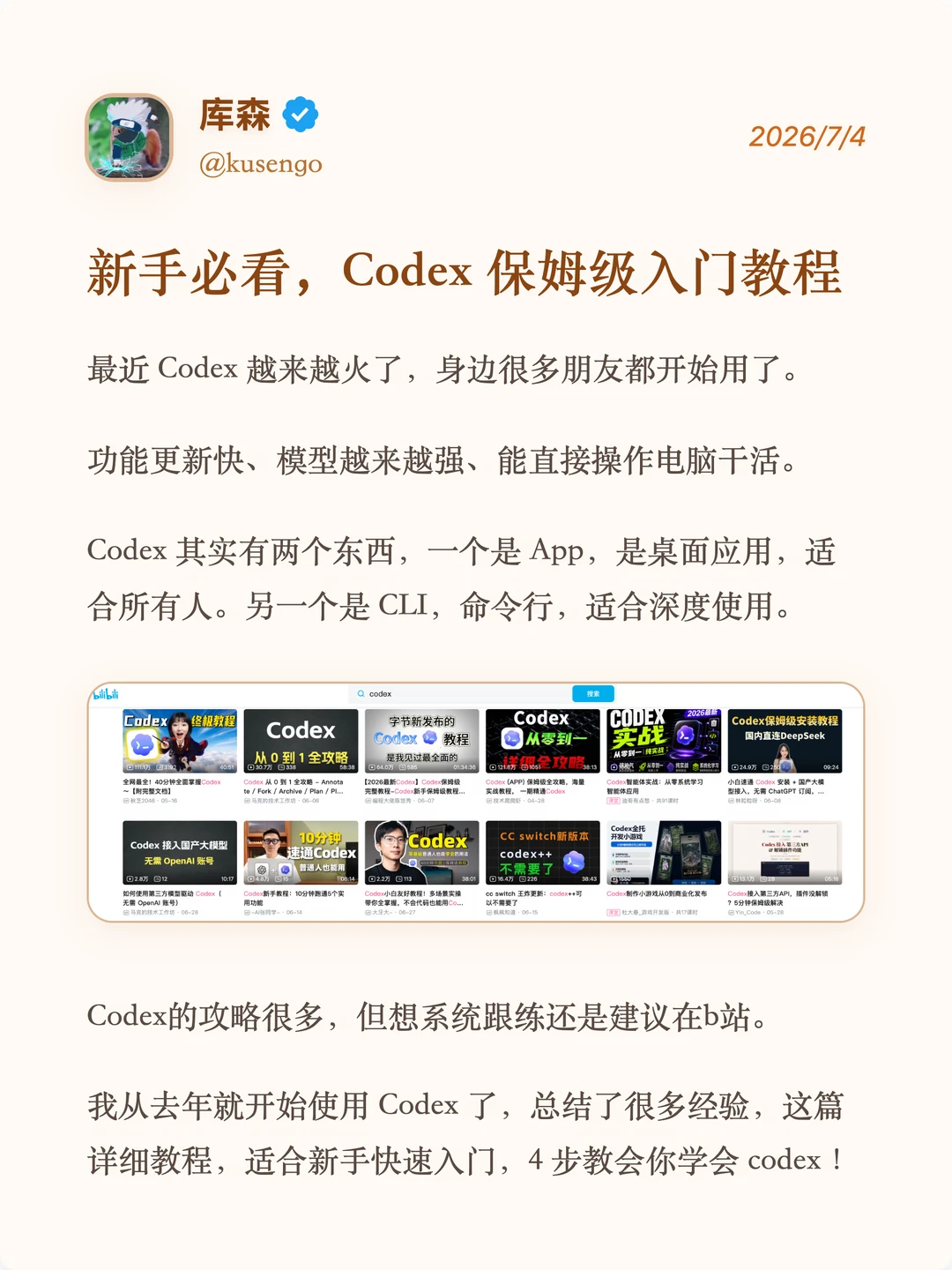 Codex 零基础入门完整教程🔥