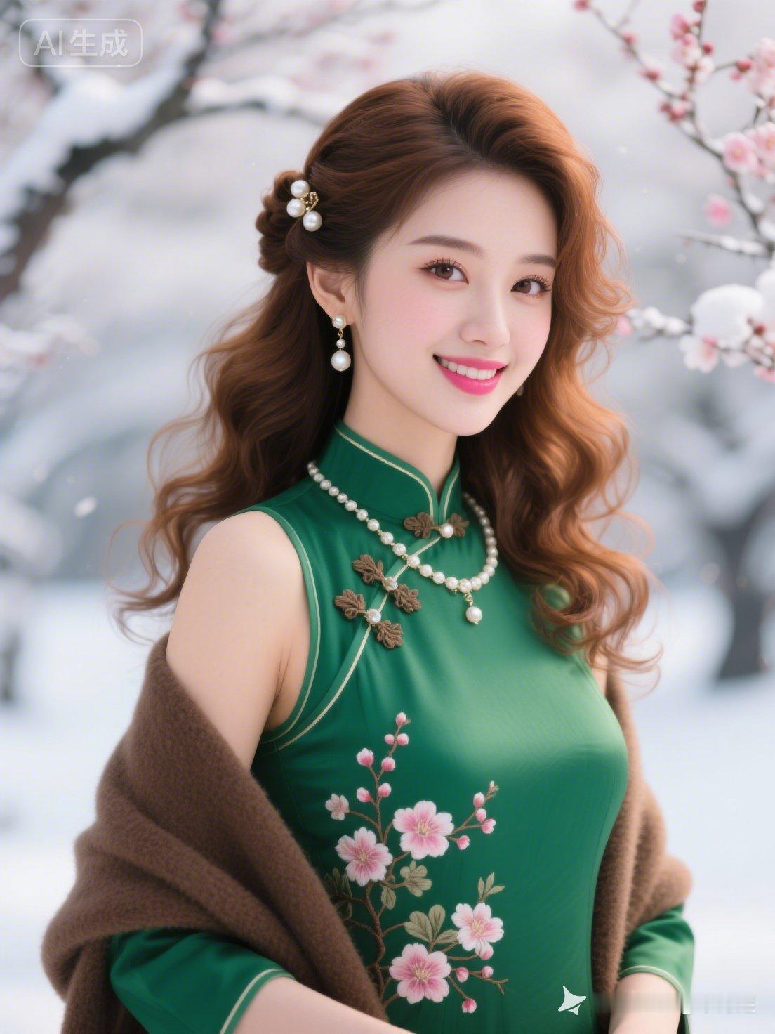 这位小姐姐真漂亮，穿着旗袍好优雅！