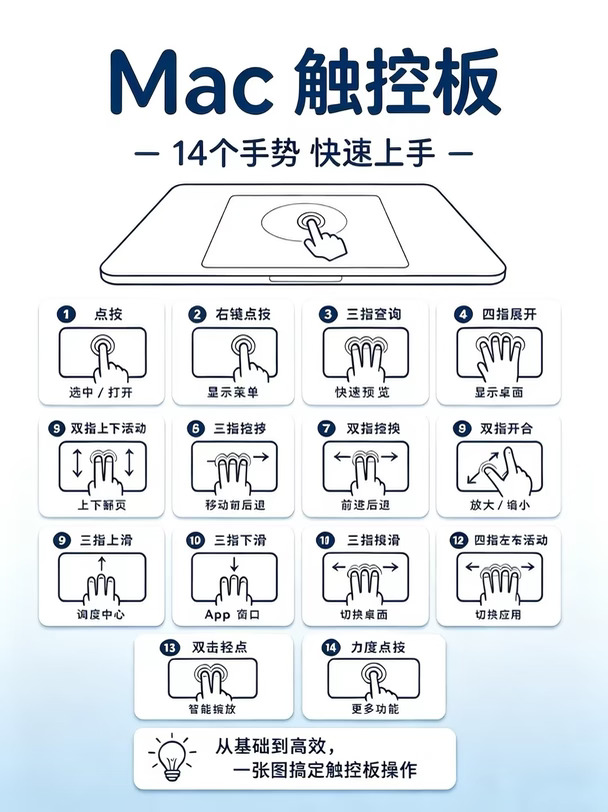 MacBook 触控板｜扔掉鼠标✨14 个手势干货