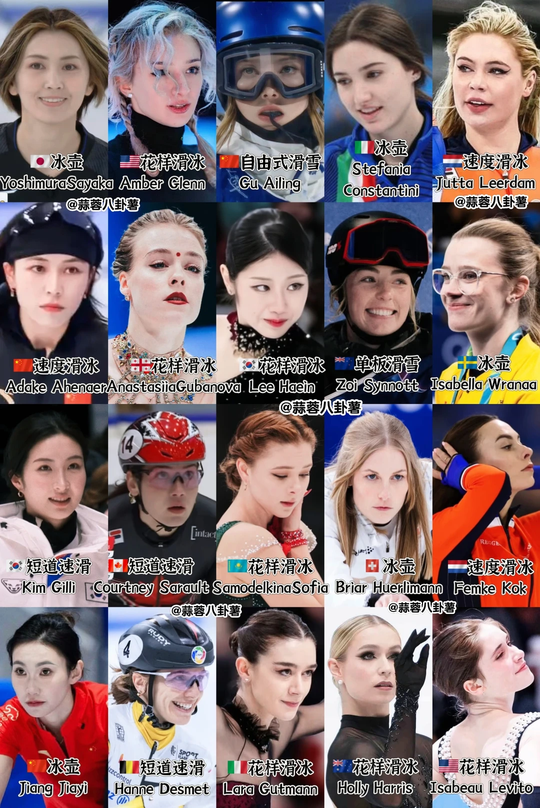 一张图get冬奥会女神合集‼️