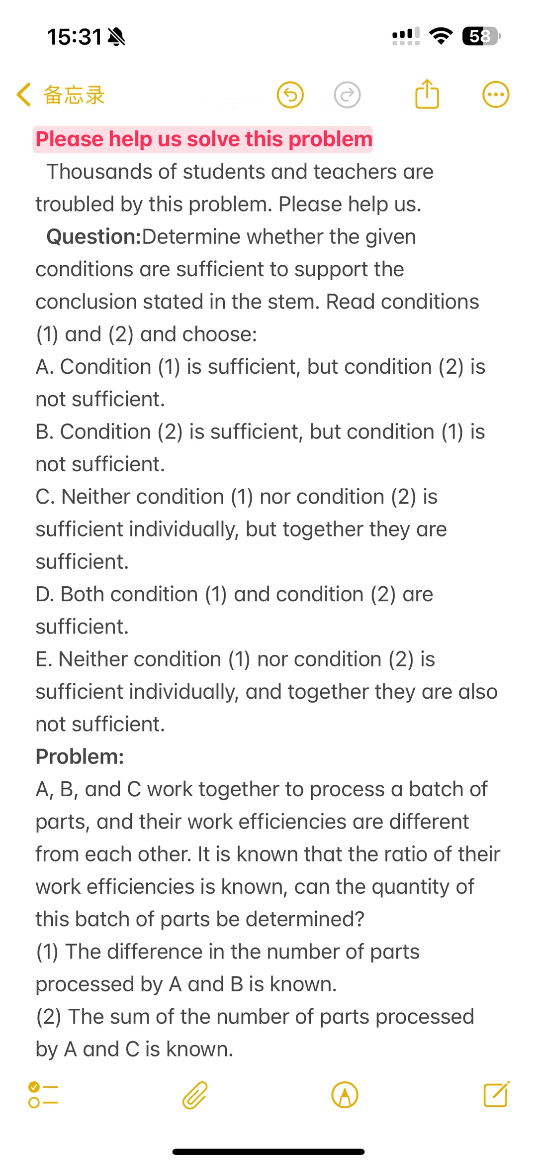 Please help us solve this problem