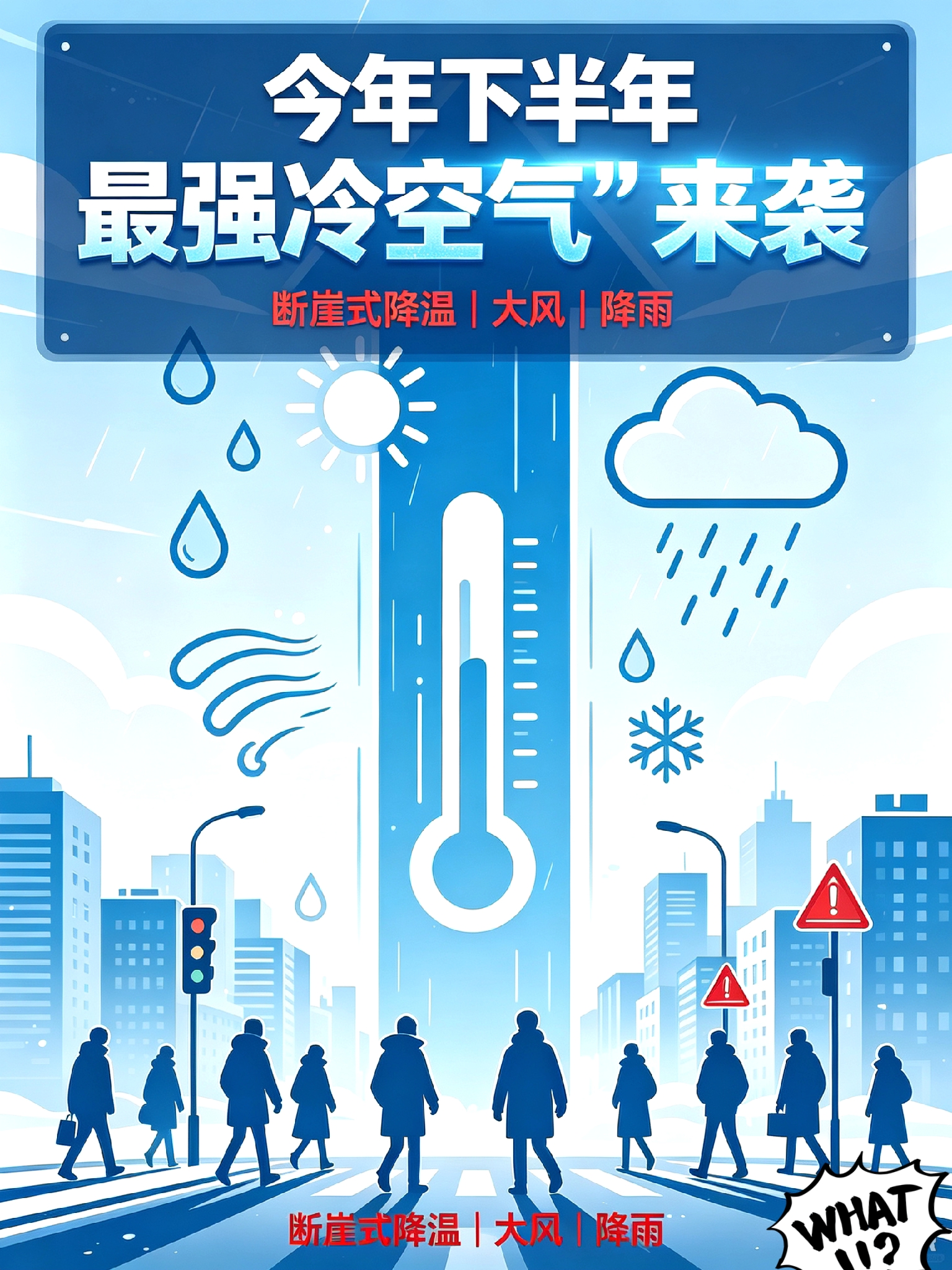 预警！下半年最强冷空气横扫全国！断崖式降温+大风+降雨，多地气温创新低⚠️
 
紧急天气预警！
不是小幅降温，不是局部刮风！
2026年下半年最强全能型冷空气，已经正式发货，横扫我国大江南北！
 
中央气象台、中国天气网双双确认：
本轮冷空气强度最强、范围最广、降温最猛！
是入秋以来第一场真正意义上
