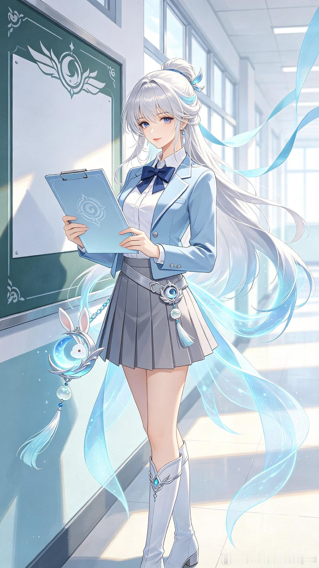 #王者荣耀[超话]#嫦娥解锁三套开学校园穿搭，针织马甲日常款温柔恬静，学生会制服端庄大气，幻想款融合仙气披帛，清冷月宫少女邂逅校园时光。#王者英雄开学变装##王者高校迎新季##我在学校很想农# ​
