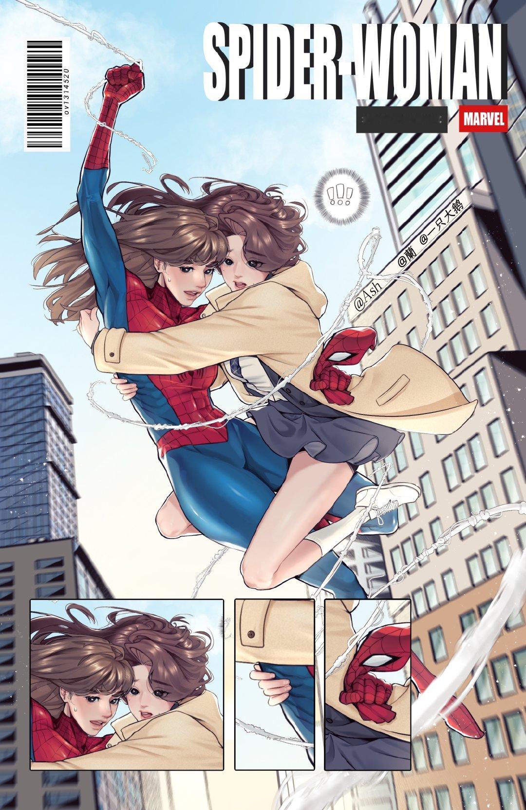 #宥元[超话]#  忍了好久终于可以发了🥹
小蜘蛛和MJ正式出来打个招呼🕷️🕸️
画手：
图只是预告，故事才刚刚开始。
安宥真和张元英的另一个世界，9.1号见
感谢的资助和@ 一只大鹅（LOFTER）老师的灵感
请大家支持大鹅老师的贺文吧
张元英安宥真小朋友生日快乐~ ​
