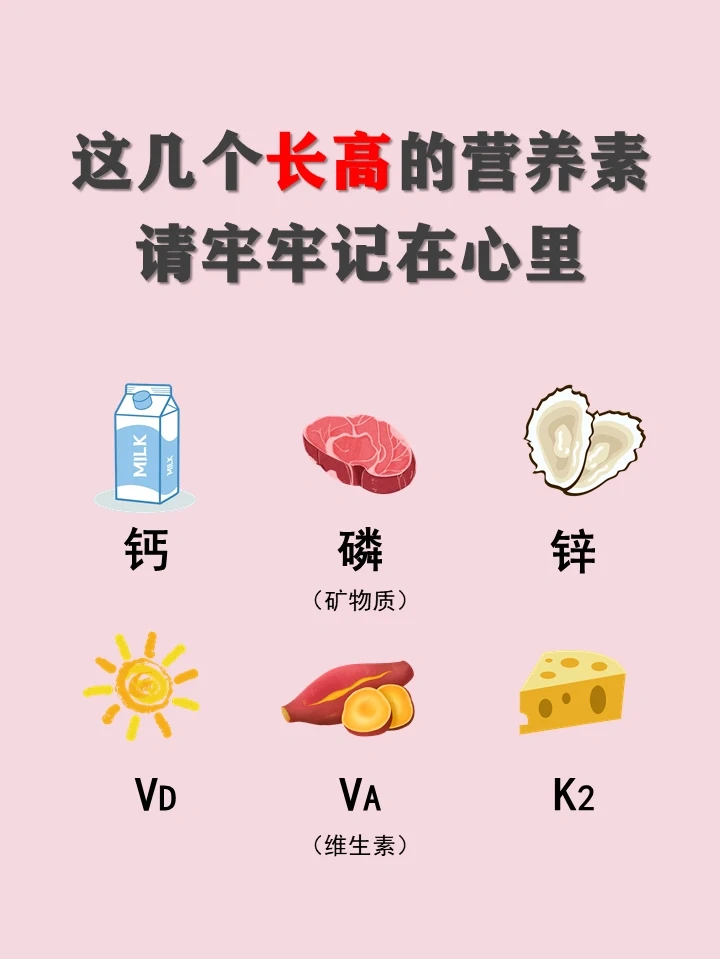 这几个长高的营养素，请牢牢记在心里