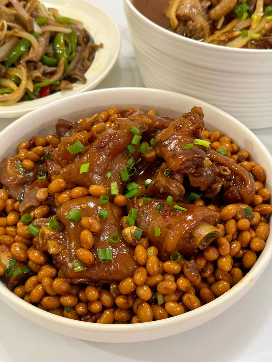 猪脚黄豆/土鸡炖笋/青椒炒猪肚简单家常菜