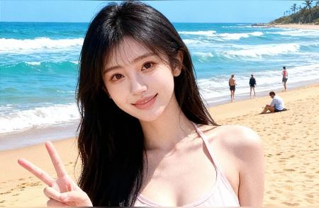 作者声明：海边泳场正常穿搭，无不良引导！