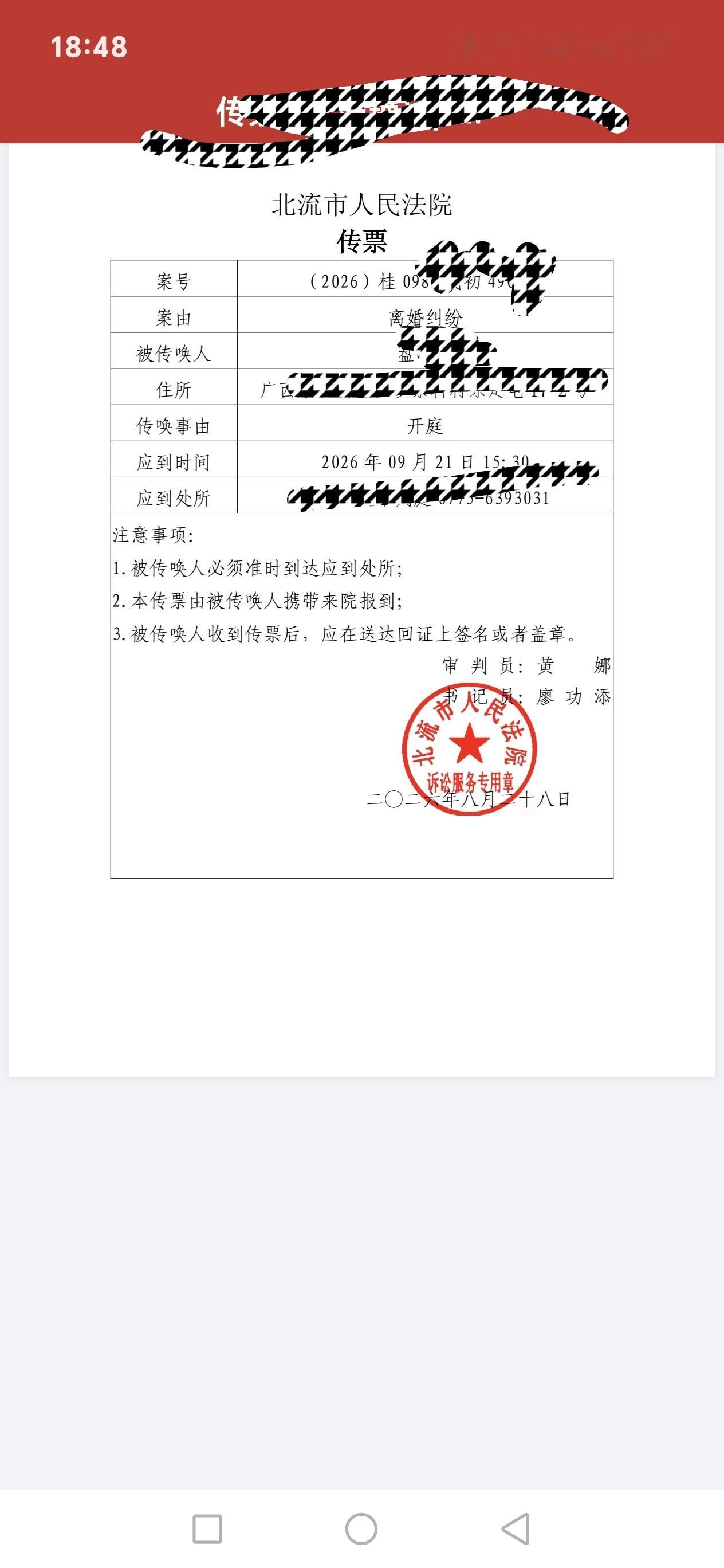 成年人最体面的解决方式就是，对簿公堂，成为原告被告，那就我一切顺利吧开庭审理