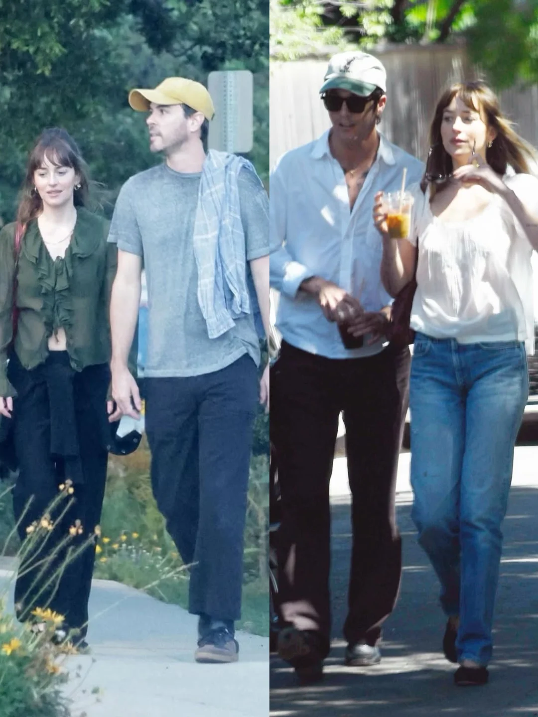 达妹与男友又压马路约会，两件法式小衫好看