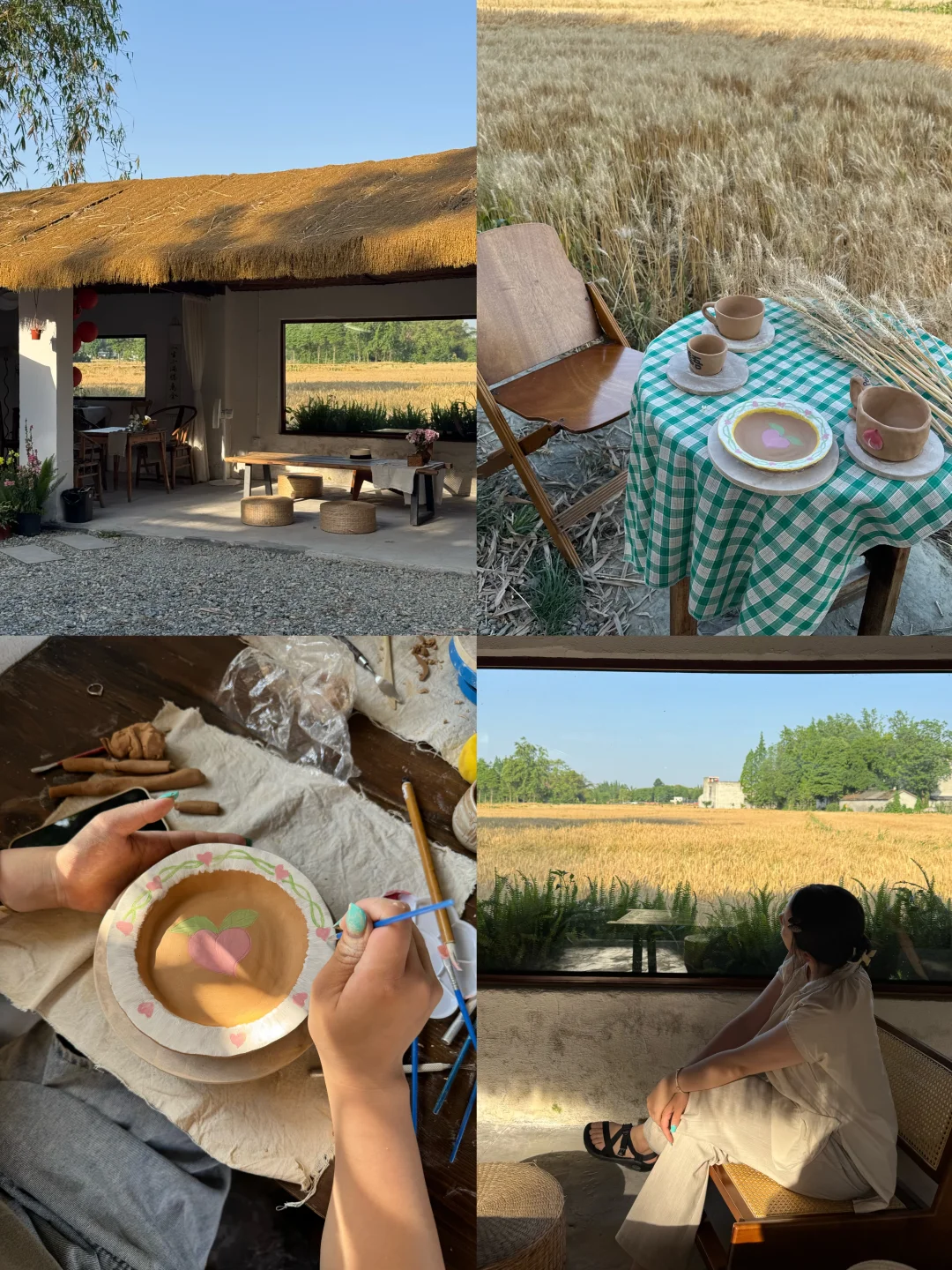 成都1h🌾躺平在麦田小院🏡喝茶捏泥巴的一天