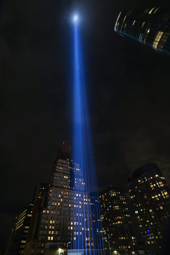 美國籌備“9·11事件”19周年紀念活動 多地測試燈光-圖4
