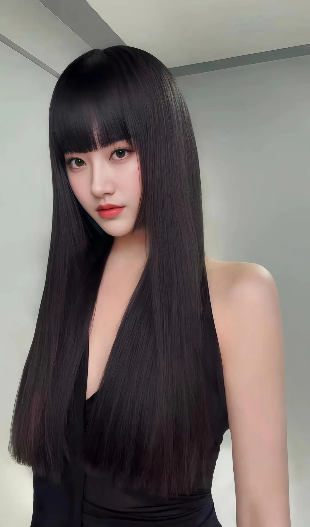 黑发女神，性感迷人，气质出众！💖💖💖