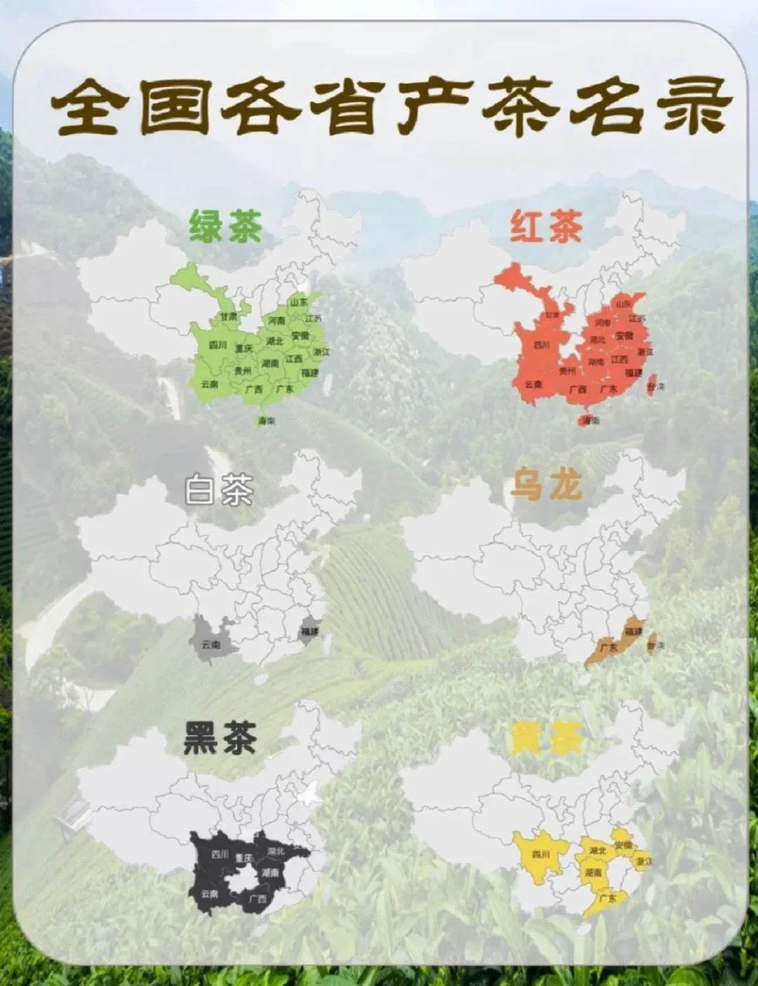 全国各省产茶最全名录，茶人必备！