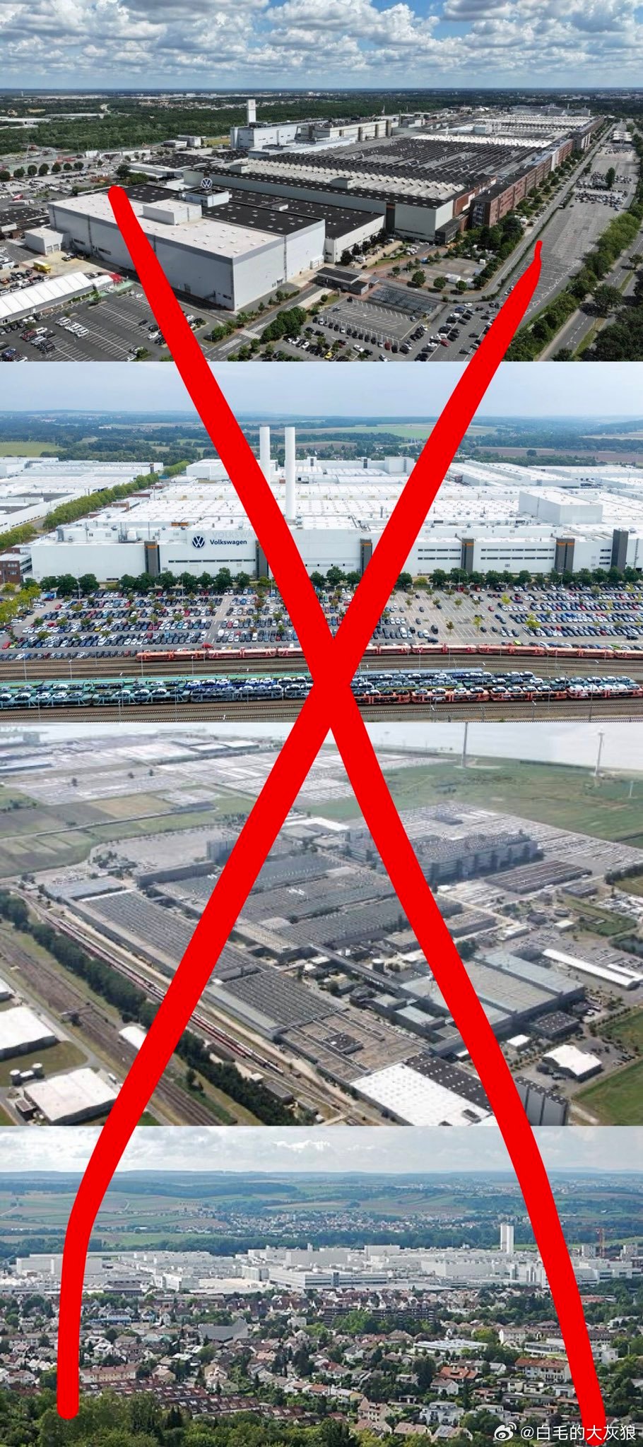 转发本地消息. 标题很醒目- 德国大众危矣，官宣准备關閉4家工廠

1）埃姆登工廠

-自1964年以來已經存在了62年

-自2020年以來轉為電動汽車製造

- 8000名員工

-> 2031年關閉

2）茨維考

-自1904年以來，已經存在了124年

-自1990年以來的大眾汽車工廠

-自2020年以來轉為電動汽車製造

- 9000名員工 ​