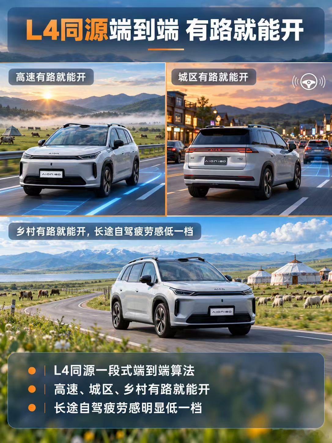 同级唯一700km续航？最新发布的埃安i60 700长续航版，拥有“科技三大件”。

第一件，弹匣电池🔋。大电池打底，同级唯一纯电700km：通勤每天50公里，一周充一次就够；周末带家人近郊往返两三百公里，回来还有余量。

第二件，行业首创非晶合金电驱⚡。电驱综合效率最高99%，百公里电耗12.3度——同样 ​