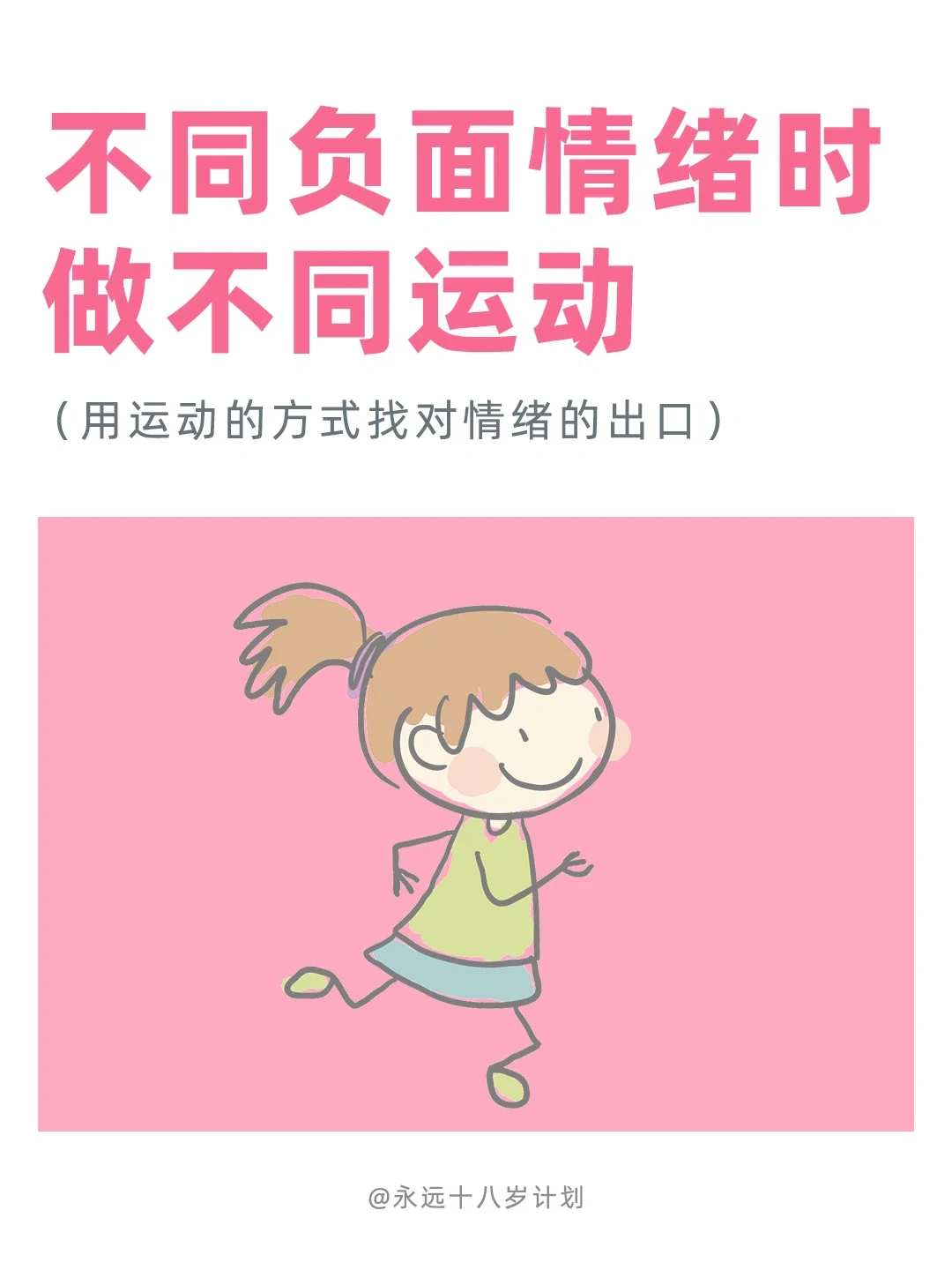 永远十八岁  不同负面情绪时做不同运动