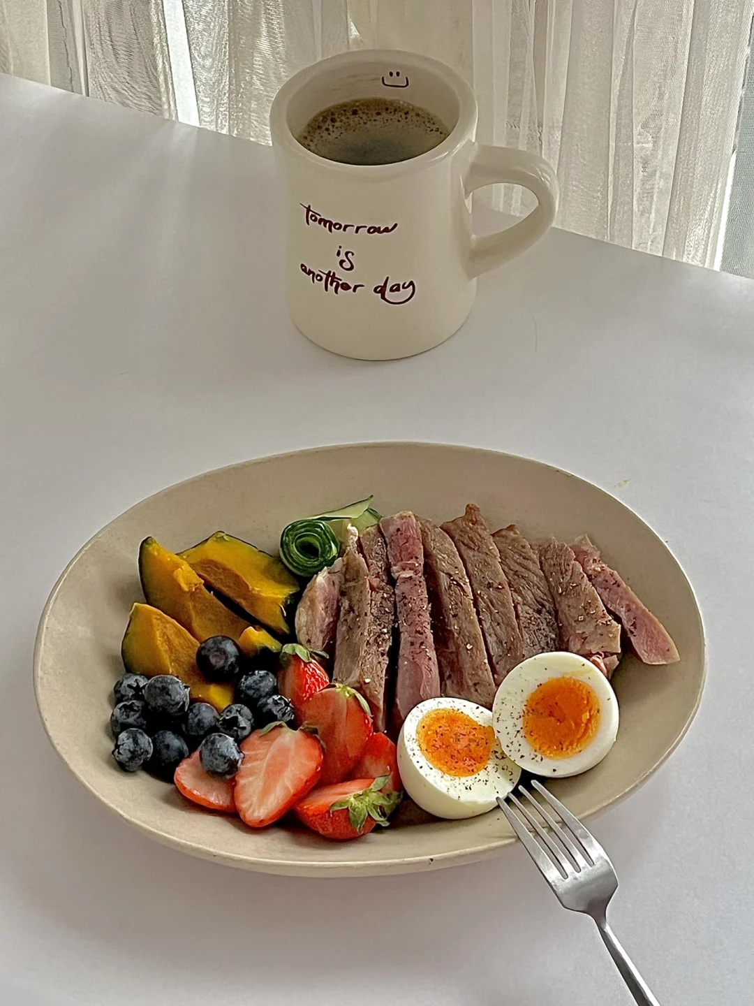 ☀️工作日早餐｜低卡饱腹高蛋白南瓜牛排沙拉