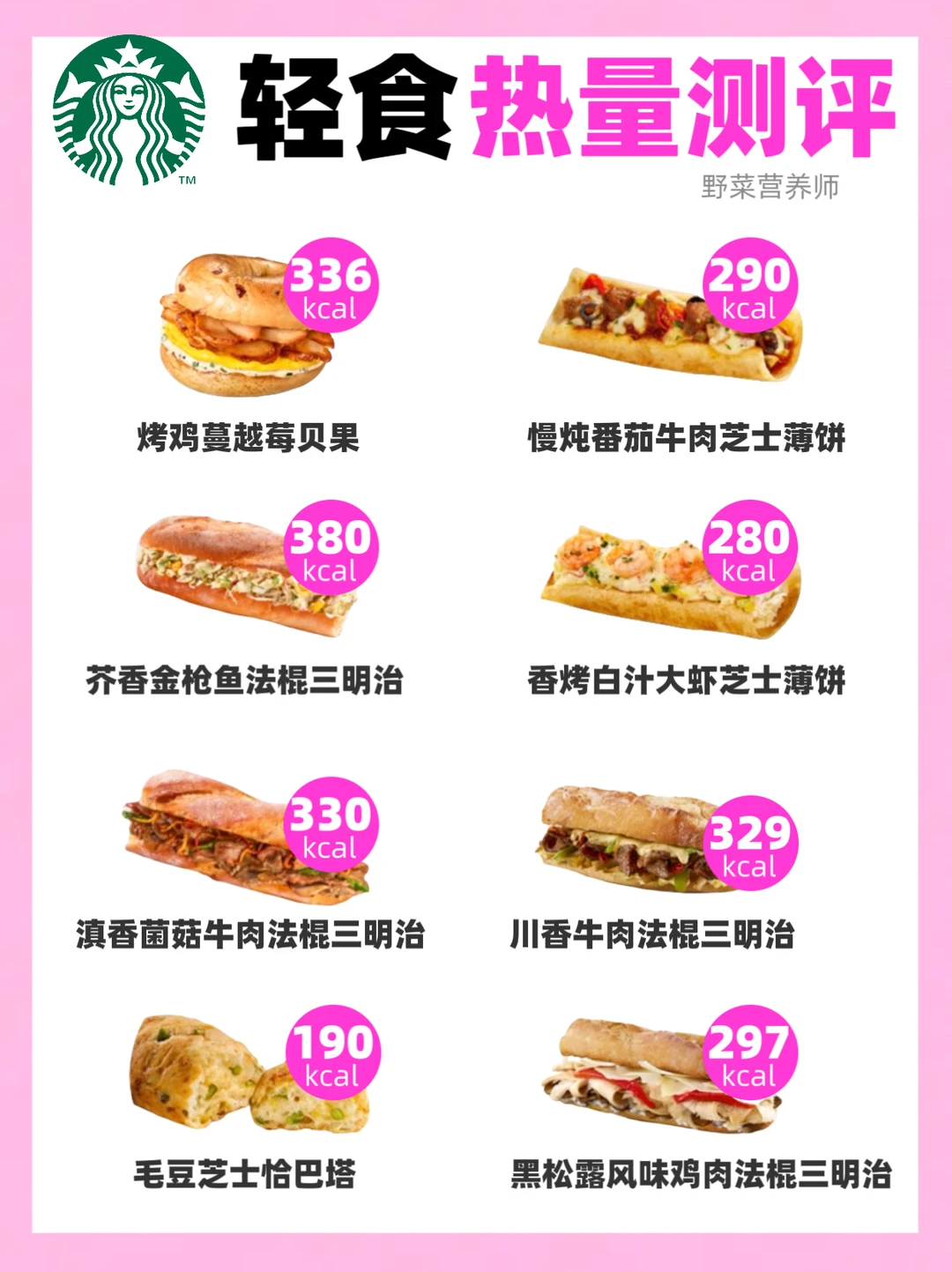 星巴克轻食甜品点单攻略🔥附热量