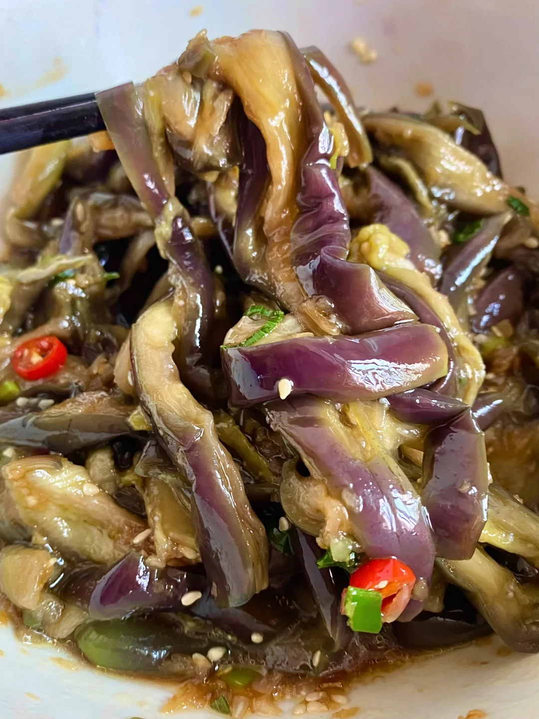 我妈做的低卡拌茄子太好吃了😭