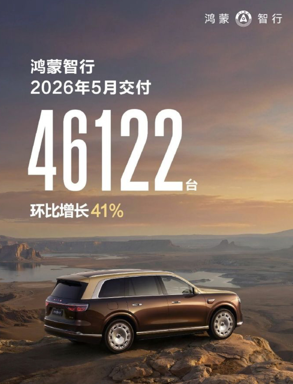 各家车企5月交付数据出来了。  鸿蒙智行5月交付46122台，5月份主...