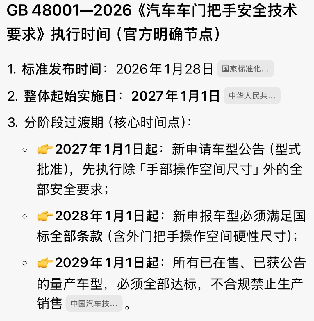门把手新规4个月后开始实施，特斯拉会怎么做