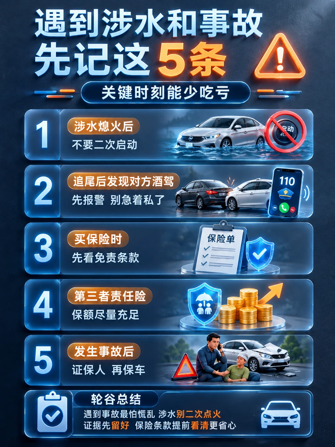 汽车涉水熄火千万别二次打火！