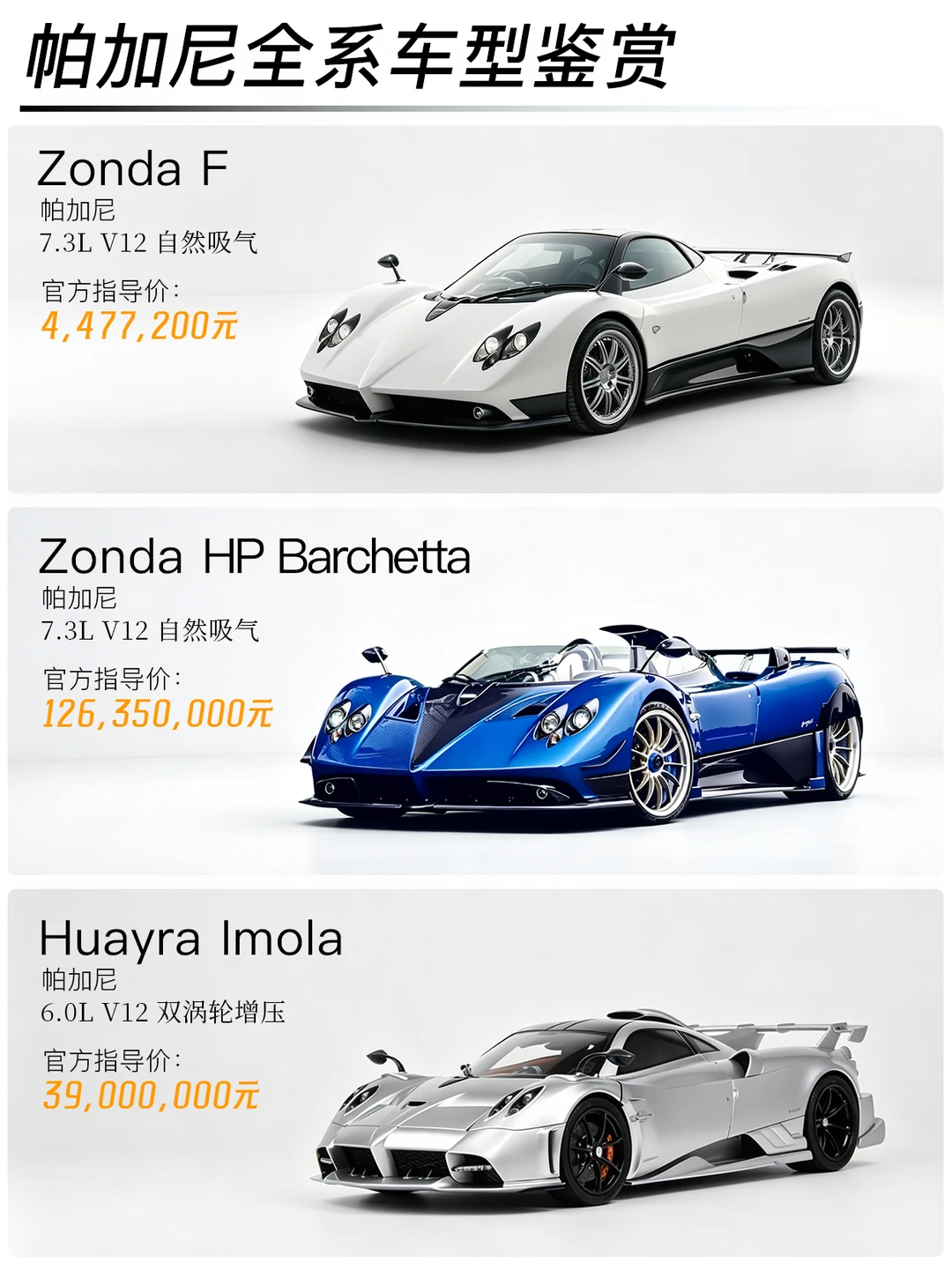 艺术品级超跑✨帕加尼全系鉴赏