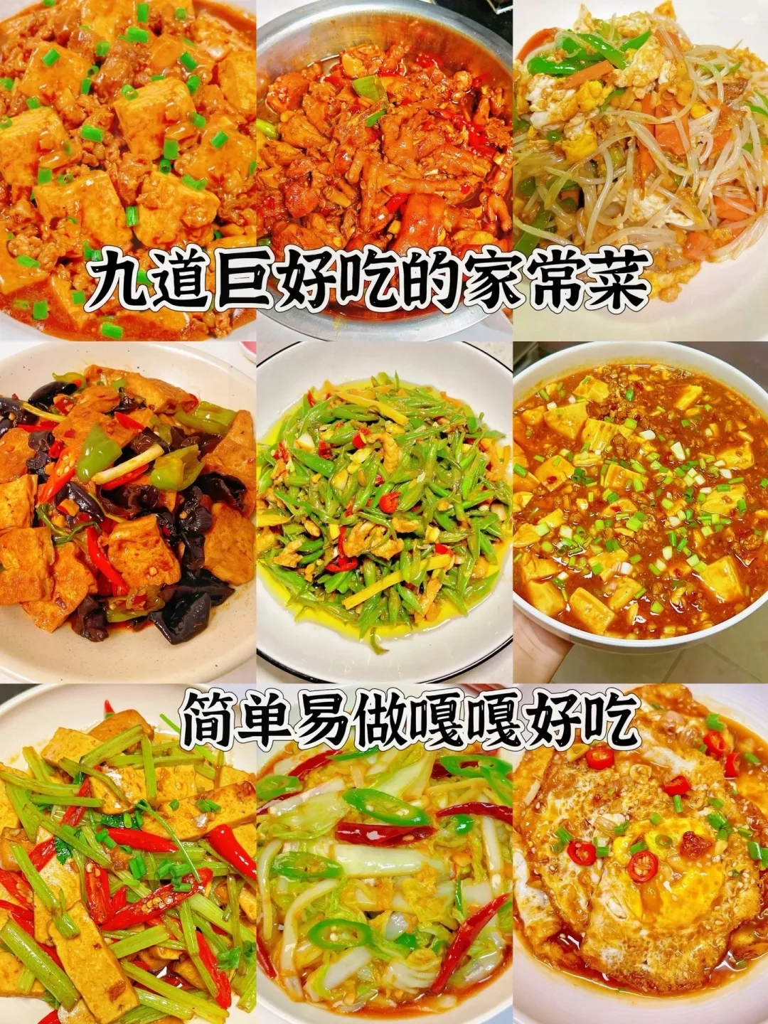 九道巨好吃的家常菜、简单易做嘎嘎好吃