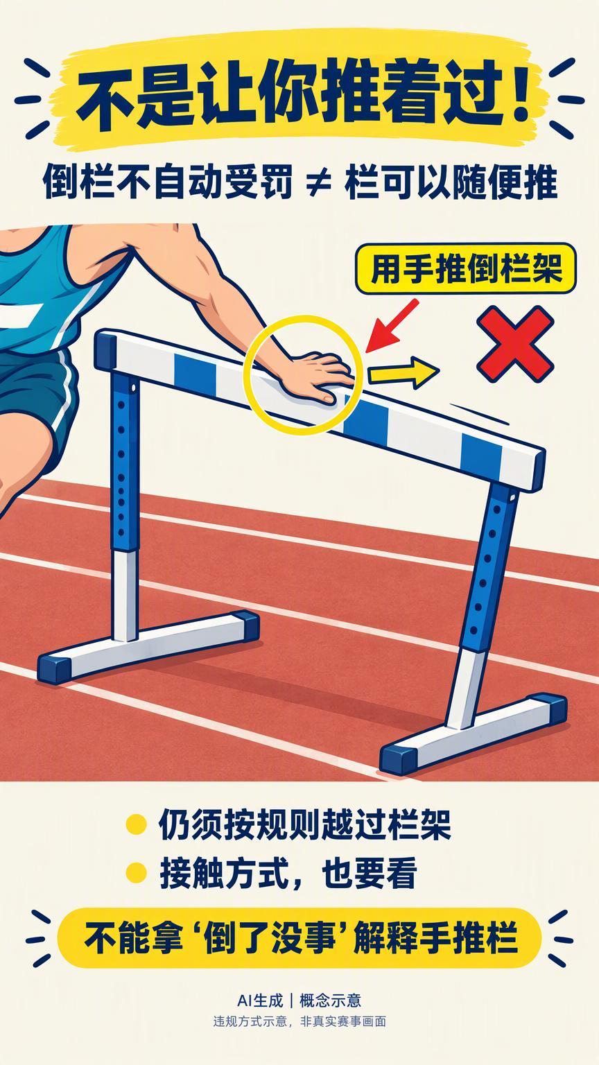 跨栏把栏撞倒了，怎么不一定犯规？

#跨栏碰倒栏架不等于自动犯规#
人冲过去了，栏架却倒在身后。看跨栏，这一幕很容易让人脱口而出：“这不算犯规？”还真不能只看栏倒没倒。跨栏不是比谁跑完以后，身后的栏架站得最整齐。

围绕2026年爱知·名古屋亚运会的田径跨栏项目，值得先弄懂这个反差：世界田联 ​