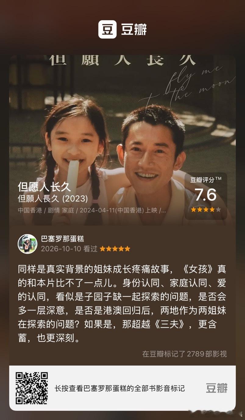 前十多年都对当代香港电影有偏见，确实是我太肤浅了，香港+青年女导演+小人物故事这个搭配真的非常无敌。《但愿人长久》不仅无限超越《女孩》、《三夫》，也已经很接近杨德昌了。《金都》里的Edward双鱼/天蝎式的焦虑型依恋演得非常自然且到位，由衷看笑了。
另外我宣布，在亚洲，朱康演技仅次于宋康昊 ​