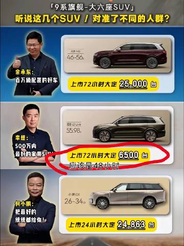 这两到底谁第一？<br />问界M9，大定25000台，将近50多万的...