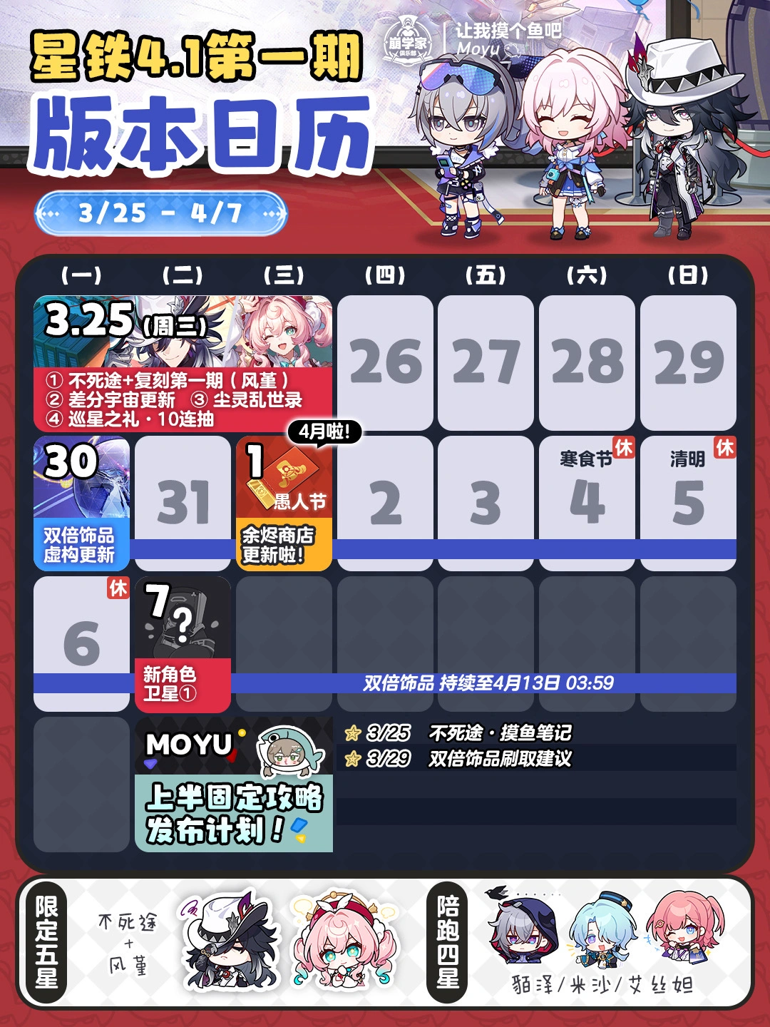 星铁V4.1全版本活动日历丨献给破晓的失控