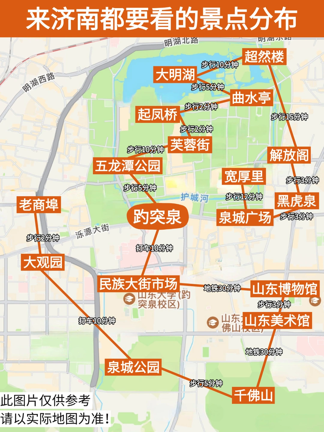 济南秒懂景点地图丨路痴也能一眼看明白❗做