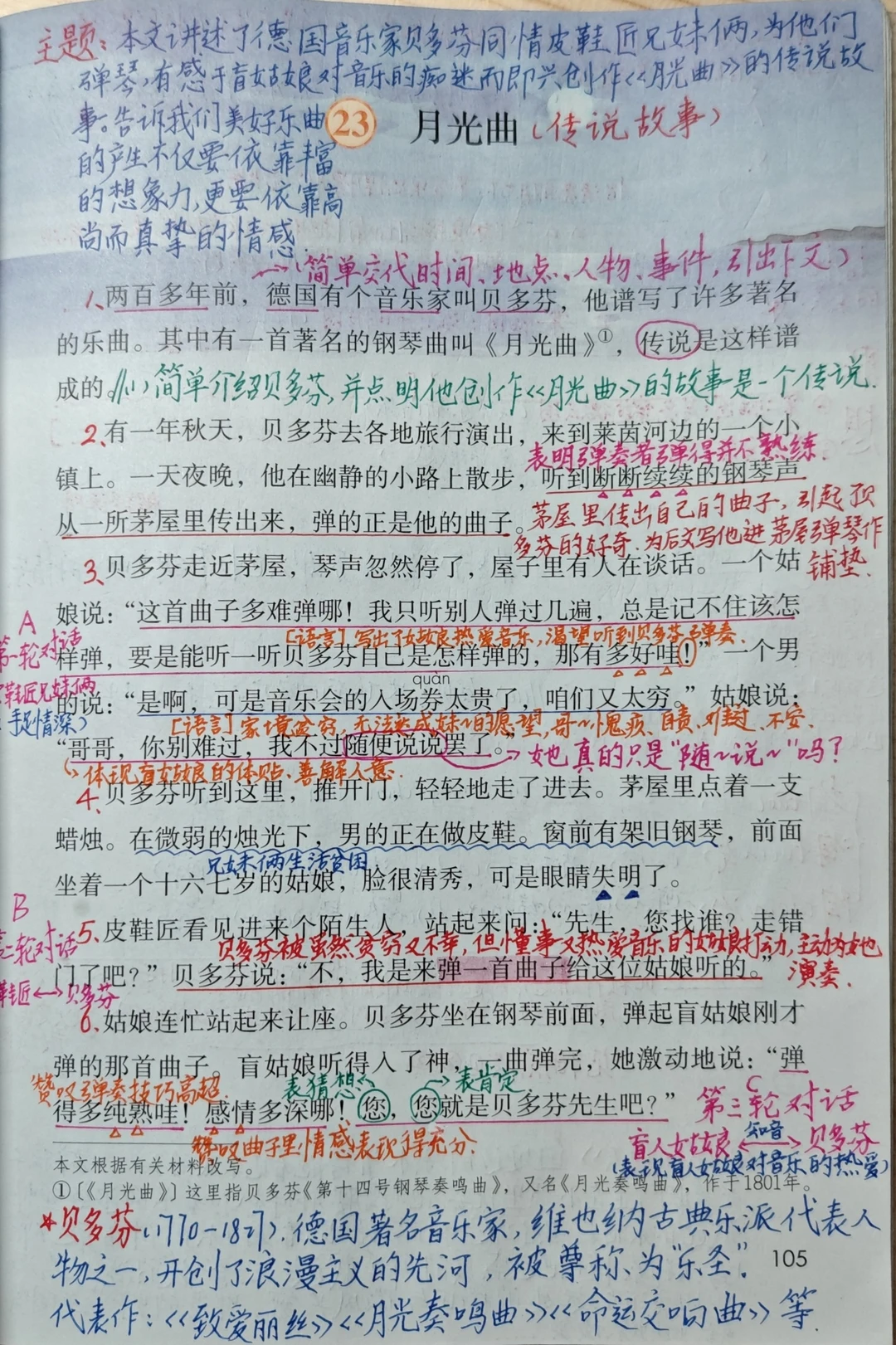 六上语文备课23《月光曲》